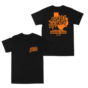 Assholes By Nature Established "Orange Logo" Black Tee,