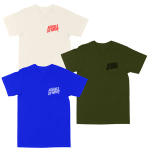 Assholes By Nature 3 Pack bundle "Cream, Military Green, & Royal Blue" Tee