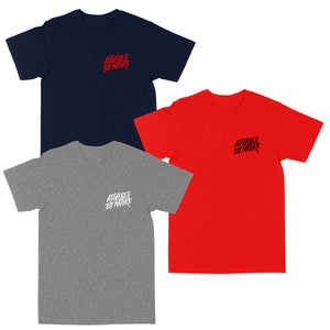 Assholes By Nature 3 Pack bundle "Navy, Red, & Heather Grey" Tee