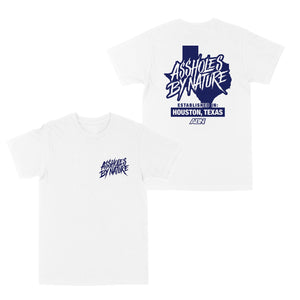 Assholes By Nature Established "Royal Blue Logo" White Tee,