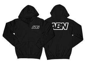 ABN White Logo "Black" Zip Up Hoodie