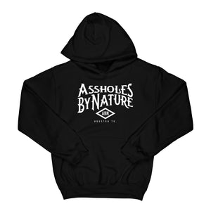 Biker Assholes By Nature "White Logo" Black Hoodie