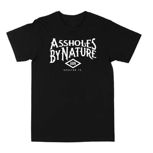 Biker Assholes By Nature "White Logo" Black Tee