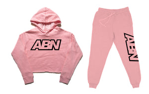 ABN "Crop Top and Bottom" Pink SweatSuit